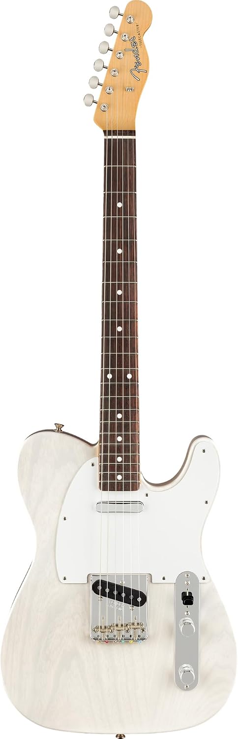 Fender Jimmy Page Mirror Telecaster - White Blonde Bundle with Tweed Case, Strap, Cable, and Guitar Cleaning Kit