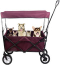 Trolley Foldable Multi-Purpose Travel Sports Outdoor Trolley with a Canopy Large Capacity of 80KG and a Tiltable Handle Used for Shopping in Various Places (D)