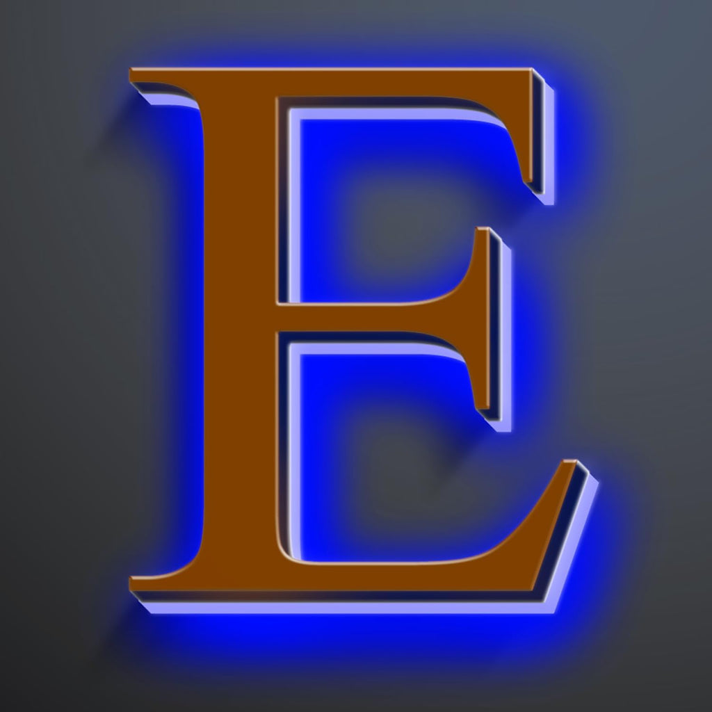 Backlit Illuminated LED House Numbers For Outside 20 Inch, Stainless Steel Illuminated LED Home Address Numbers, Large Modern Lighted Address Signs, Brown, Blue Light,E