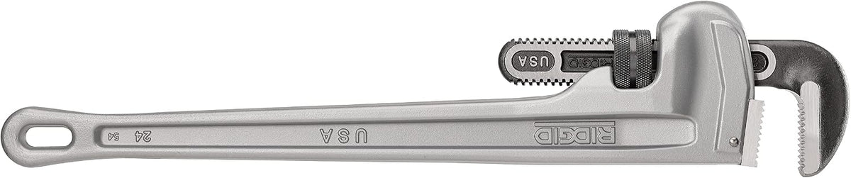 RIDGID 31105 Model 824 Aluminum Straight Pipe Wrench, 24-inch Plumbing Wrench, grey