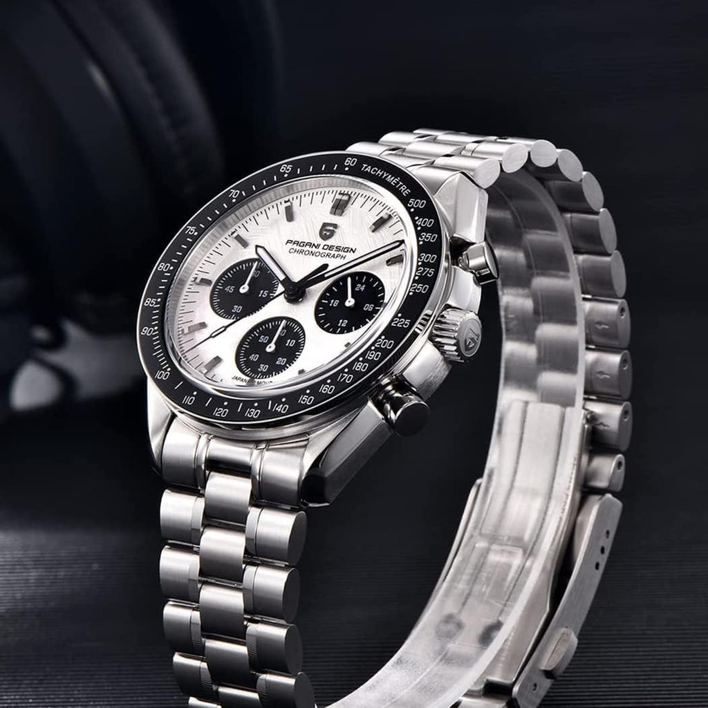 Pagani Design 1701 V3 Men's Chronograph Quartz Dial 40mm VK63 Movement Stainless Steel Mirror Sapphire Watch 100 Meter Water Resistant Sport Watch