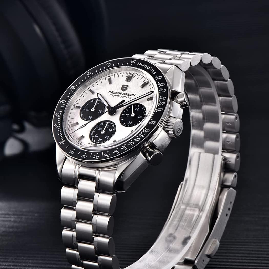 Pagani Design 1701 V3 Men's Chronograph Quartz Dial 40mm VK63 Movement Stainless Steel Mirror Sapphire Watch 100 Meter Water Resistant Sport Watch