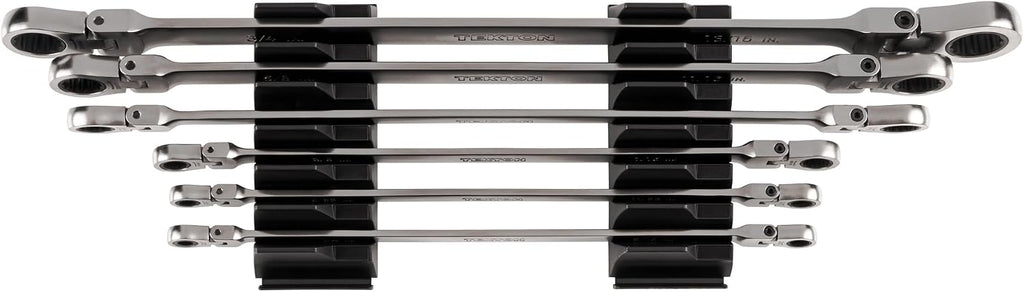 TEKTON Long Flex Head 12-Point Ratcheting Box End Wrench Set with Modular Organizers, 6-Piece (1/4-13/16 in.) | WRB96300