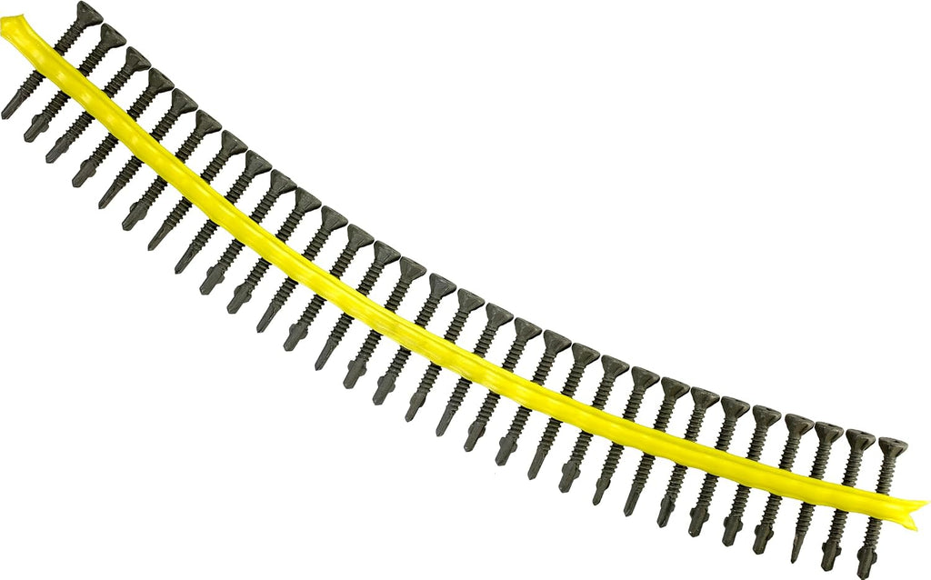 Simpson Strong-Tie CBSDQ158S Sheathing-to-CFS Screw (Collated) - #8 x 1-5/8 in., #2 Square Undersized Drive, Ribbed Flat Head, Quik Guard Coating (1500-Qty)