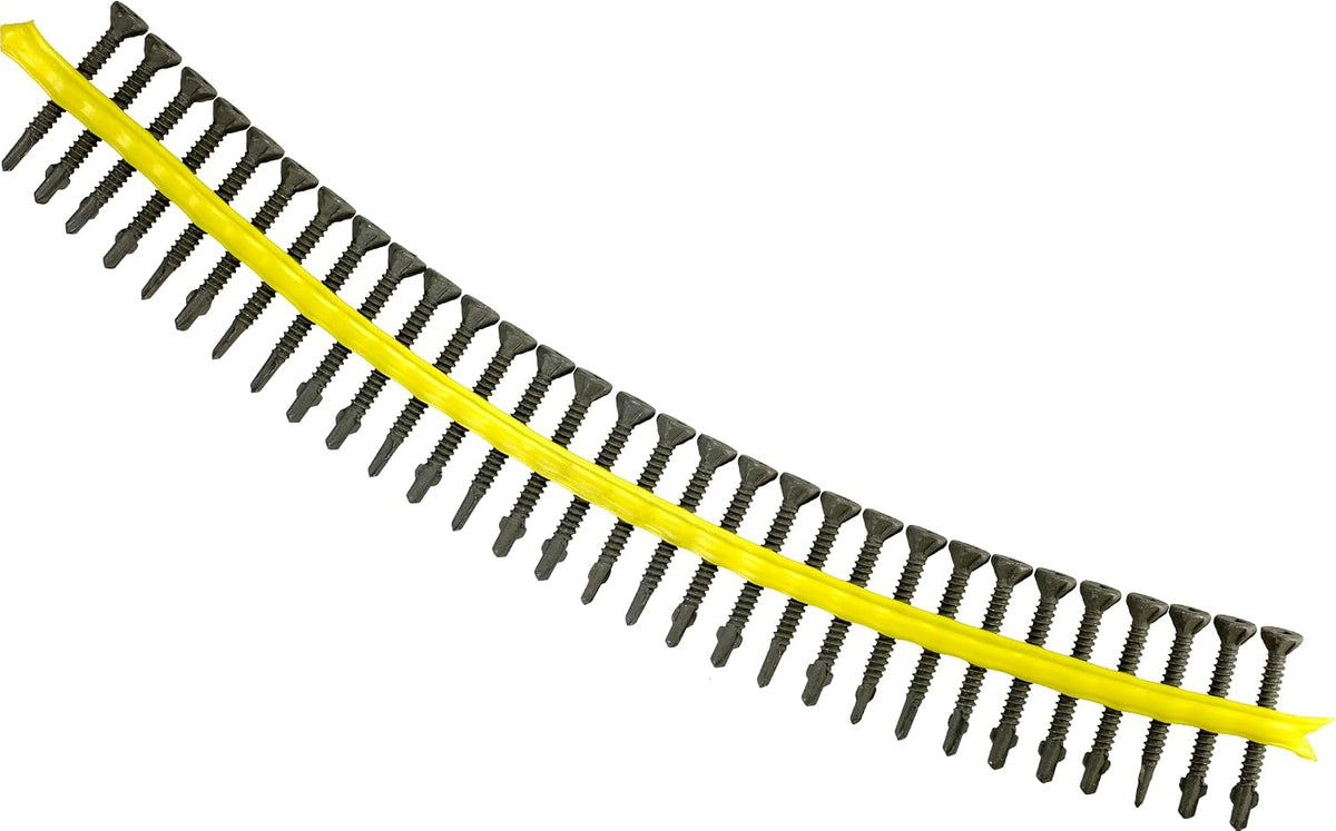 Simpson Strong-Tie CBSDQ158S Sheathing-to-CFS Screw (Collated) - #8 x 1-5/8 in., #2 Square Undersized Drive, Ribbed Flat Head, Quik Guard Coating (1500-Qty)