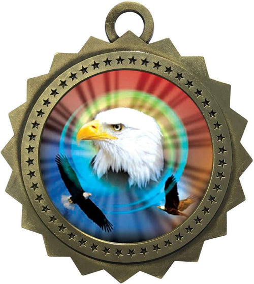 1 to 50 Packs Eagle Gold Medals Trophy Award with Free Custom Engraving D03-MY472