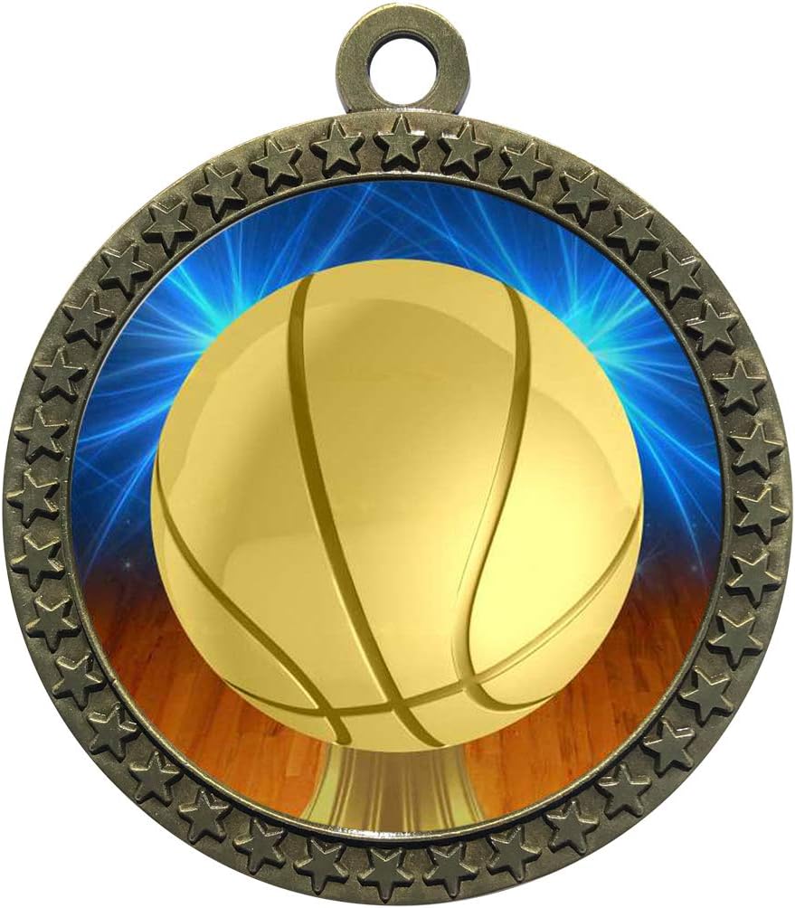 Express Medals 1 to 50 Packs Basketball Gold Medal Trophy Award with Neck Ribbon STDD212-D10
