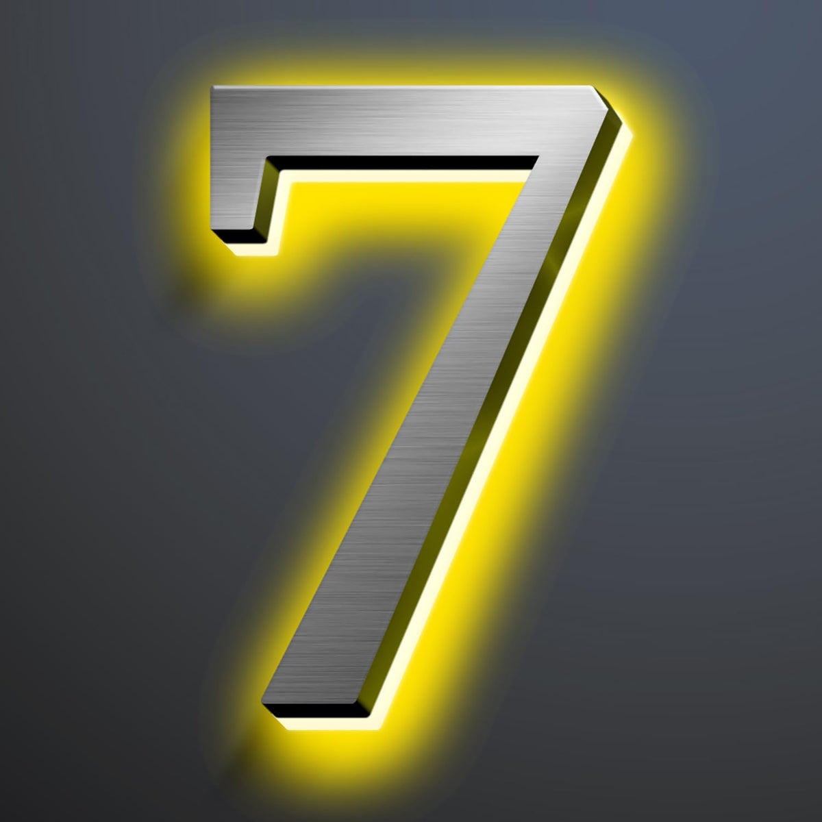 Illuminated LED House Numbers 20', Modern Upscale Look, Backlit LED Illuminated Home Address Number, Stainless Steel Hand-Polished For Lighted House Address Signs,7
