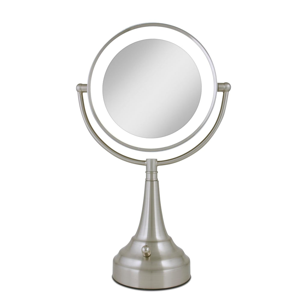 Zadro Lighted Makeup Mirror 10X Magnification LED 11' Dia Makeup Mirror with Lights and Magnification C Battery Operated