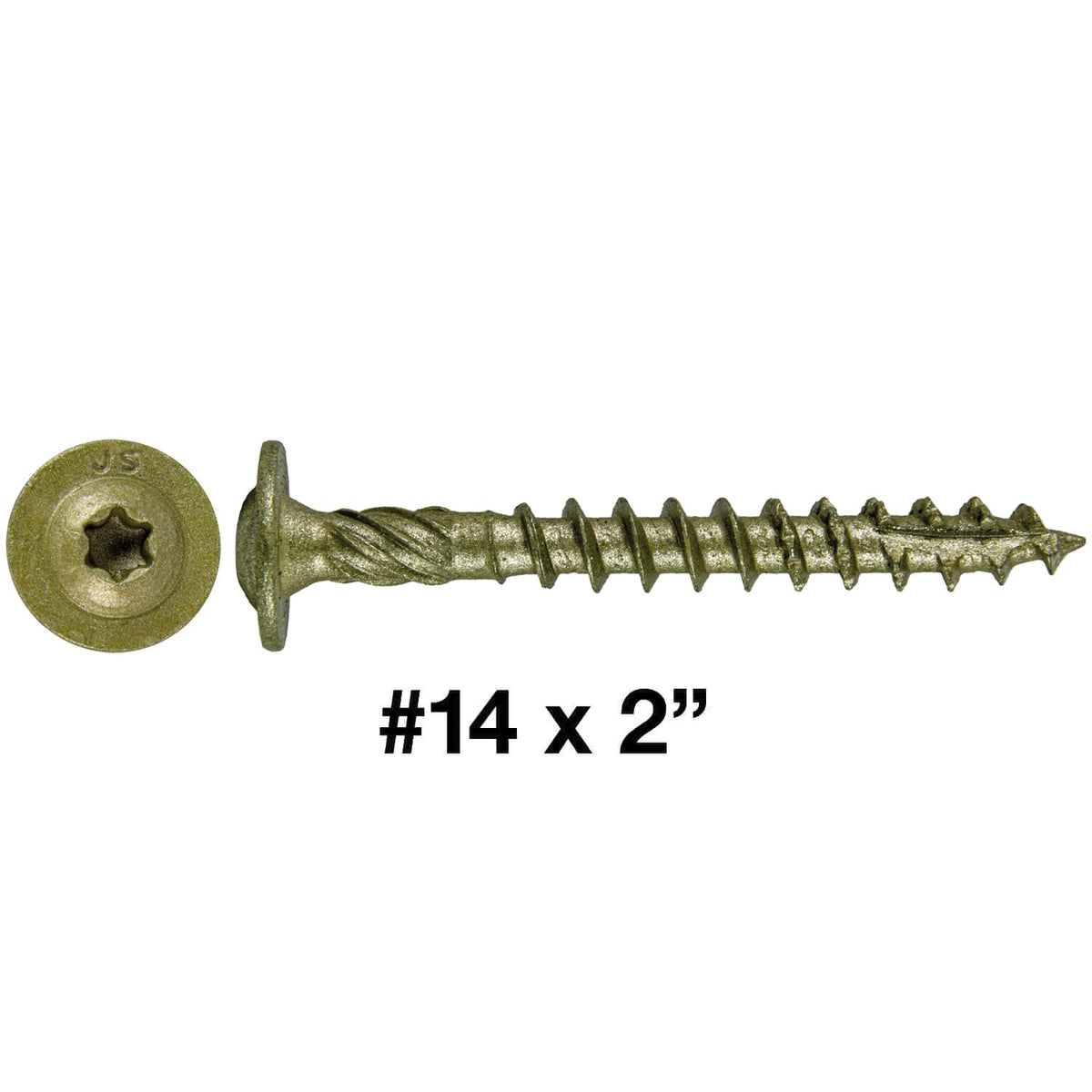 Jake Sales #14 x 2 Construction Lag Screw Exterior Coated Torx/Star Drive Heavy Duty Structural Lag Screw Far Superior to Common Lag Screws (Full Box -1400 Screw Count) Modified Truss Washer Head
