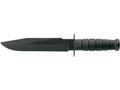 KA-BAR Fighter Fixed Blade Knife 8' Drop Point 1095 Cro-Van Black Powder Coat Blade Kraton Handle Black