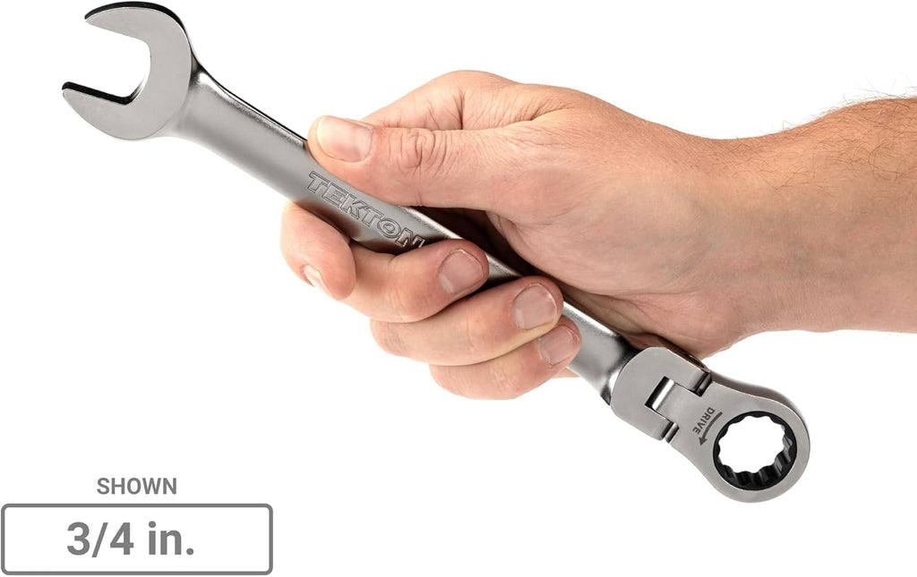 TEKTON Flex Head 12-Point Ratcheting Combination Wrench Set with Modular Organizers, 15-Piece (1/4-1 in.) | WRC95301