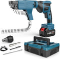 Electric Chain-Fed Screw Gun, 21V Cordless Drywall Screw Gun, Compatible with 15–35mm Screws, Designed for DIY Enthusiasts