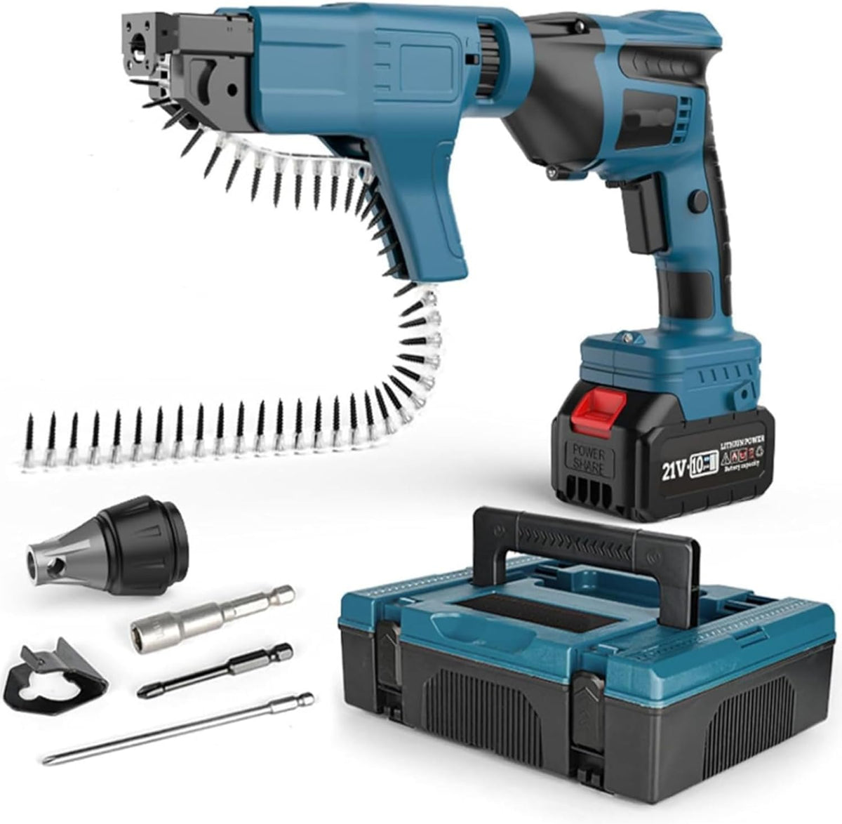 Cordless Drywall Screw Gun, Auto-Feed Screw Gun, Electric Collated Screw Gun — Suitable for 15–35mm Screws