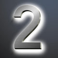 Backlit LED Illuminated House Numbers For Outside 18', Stainless Steel Modern Lighted Address Signs For Home, Illuminated Address Numbers, Brushed Silver, White Light,2