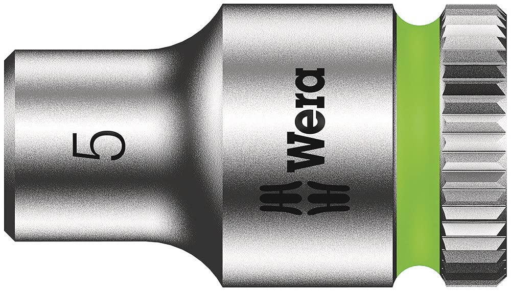 Wera 05004017001 8100 SA 7 Zyklop Metric Metal Ratchet Set with Push-Through Square, 28 Piece, 1/4' Drive