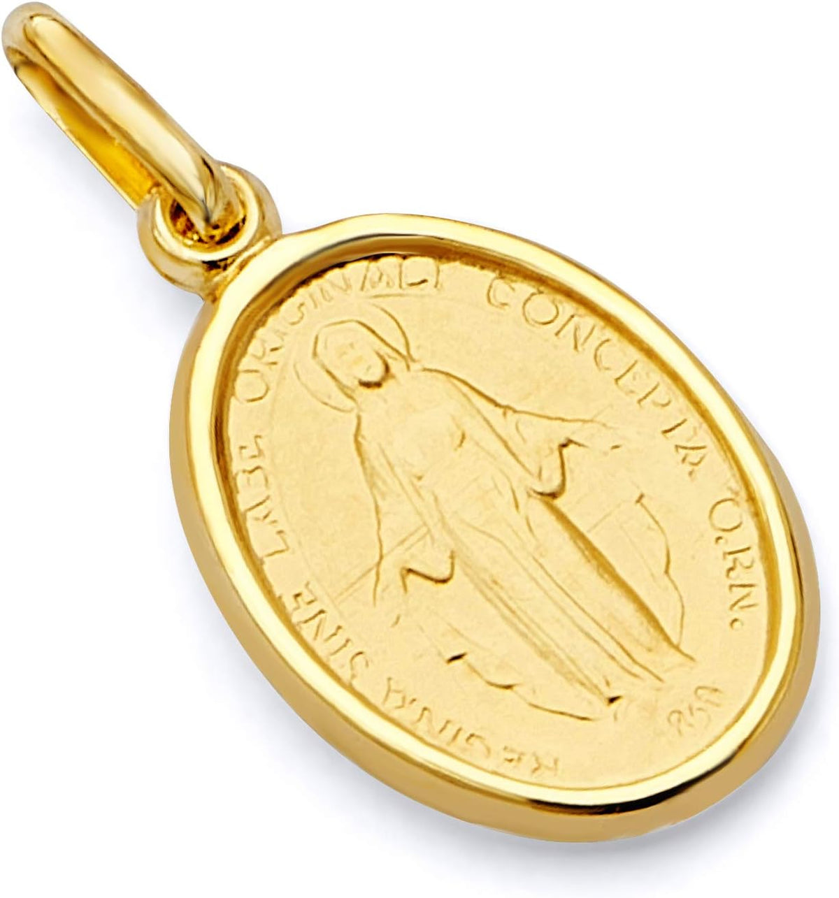 14k Yellow Gold Religious Virgin Mary Medal