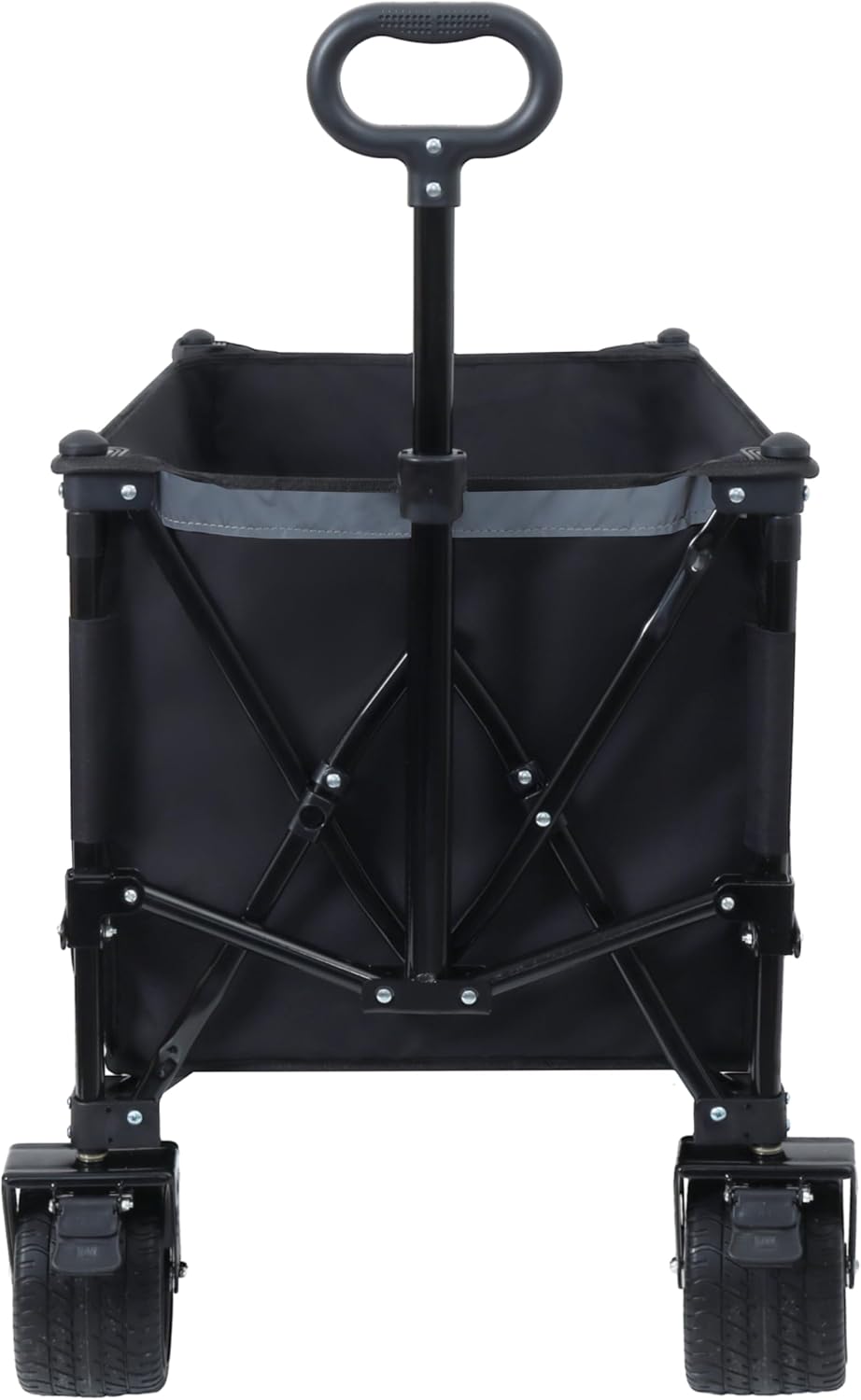 Foldable GCart with Heavy Duty Wheels 480lbs Load Capacity, Portable Utility Wagon for Camping, Sports, Groceries, Black