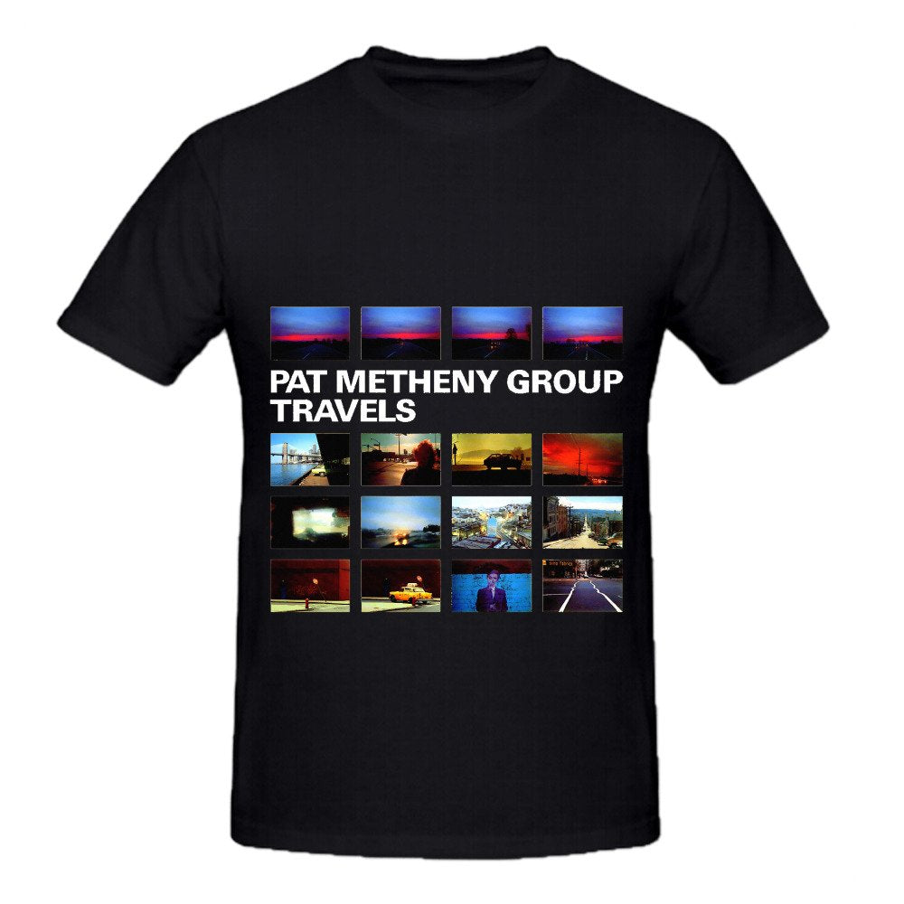 Pat Metheny Group Travels R&B Mens Crew Neck Short Sleeve Shirts Black