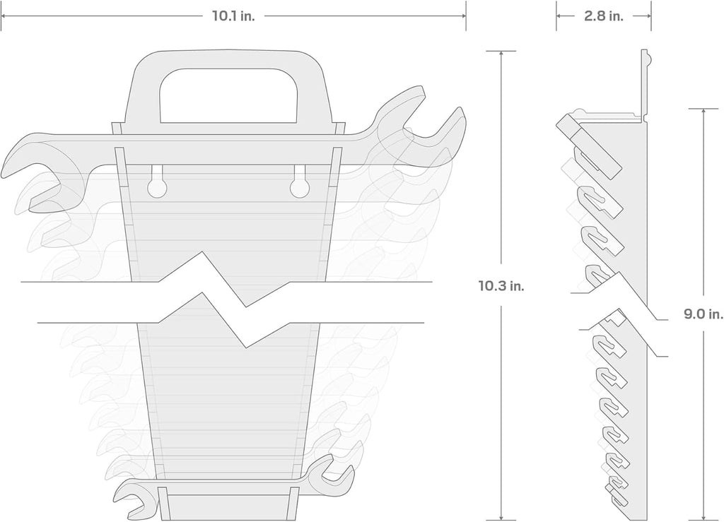 TEKTON Angle Head Open End Wrench Set with Holder, 11-Piece (3/8-1 in.) | WAE91204 | Made in USA