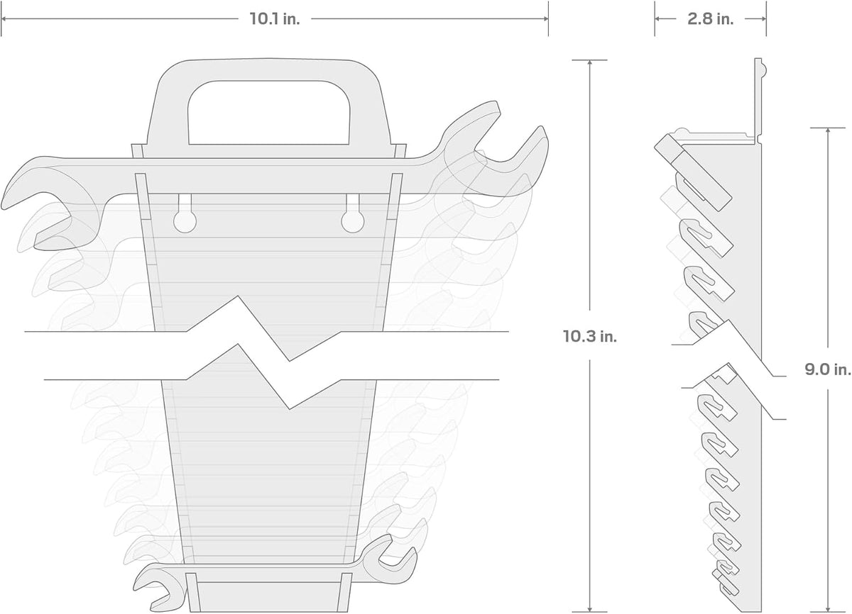 TEKTON Angle Head Open End Wrench Set with Holder, 11-Piece (3/8-1 in.) | WAE91204 | Made in USA