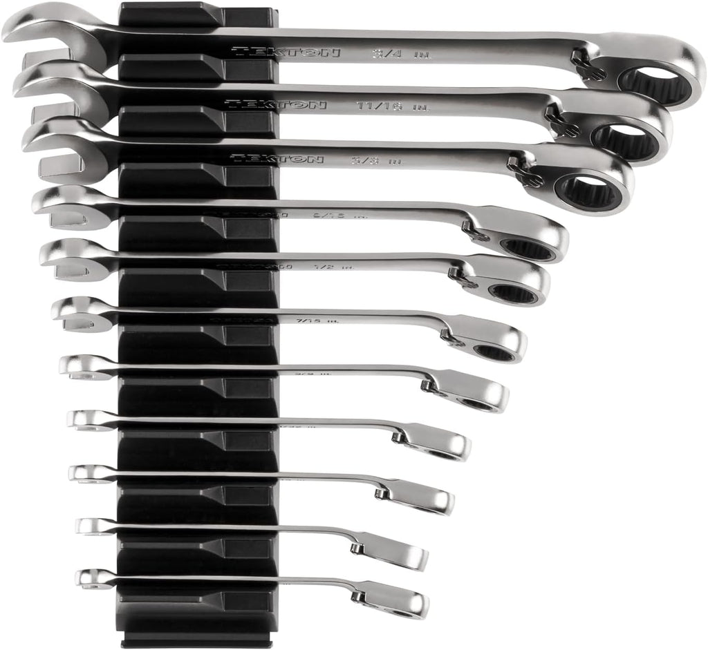 TEKTON Reversible 12-Point Ratcheting Combination Wrench Set with Modular Organizers, 11-Piece (1/4-3/4 in.) | WRC94300