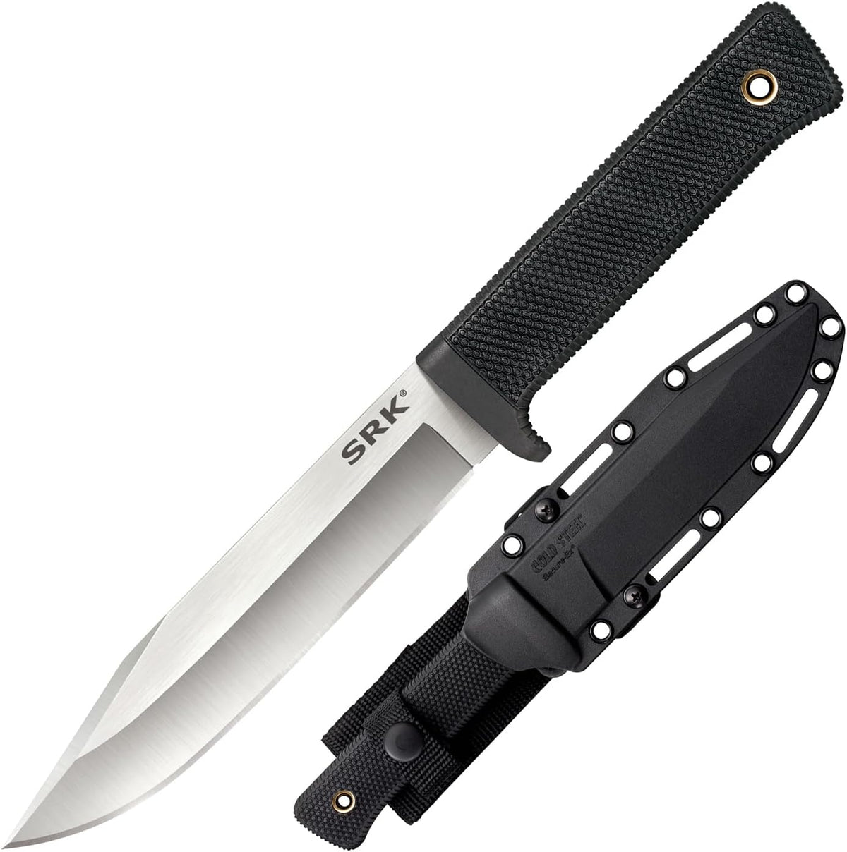 COLD STEEL SRK 6' CPM 3V Clip Point Razor-Sharp Blade 4.75' Kray-Ex Durable Handle Tactical Fixed Blade Knife w/Secure-Ex Sheath