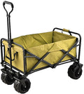 Bgarden Carts,Collapsible Wagon,Sports Outdoor Utility Wagon Folding Garden Wagon Sports Steel Frame Foldable Yard Car with Side Pockets Beach Wheel Camping Cart Bearing 100Kg
