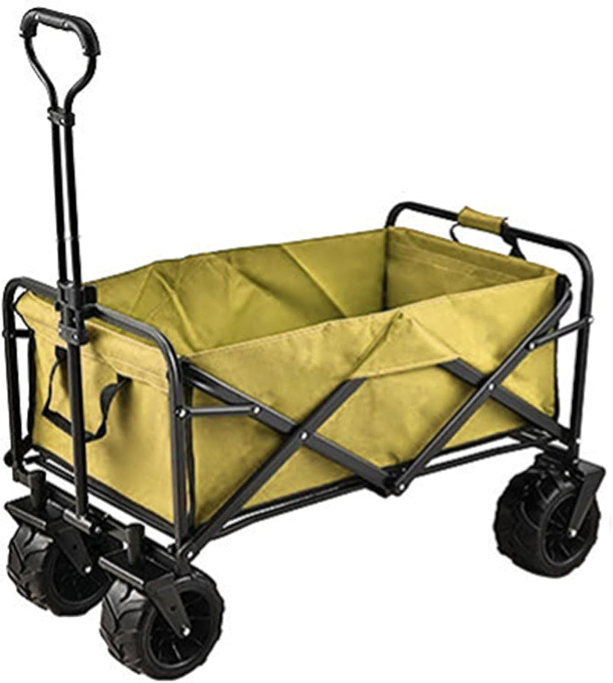 Bgarden Carts,Collapsible Wagon,Sports Outdoor Utility Wagon Folding Garden Wagon Sports Steel Frame Foldable Yard Car with Side Pockets Beach Wheel Camping Cart Bearing 100Kg
