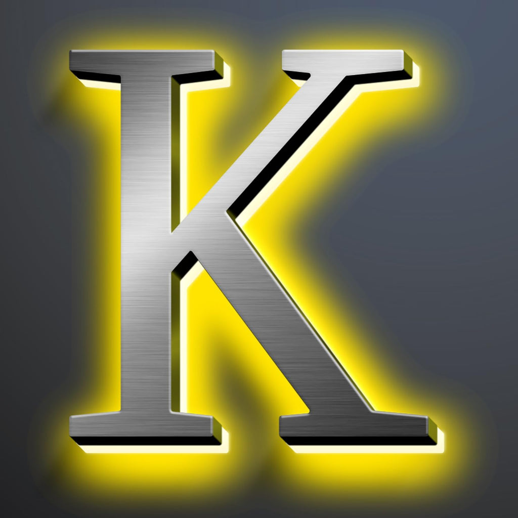 Illuminated LED House Numbers 20', Modern Upscale Look, Backlit LED Illuminated Home Address Number, Stainless Steel Hand-Polished For Lighted House Address Signs,K