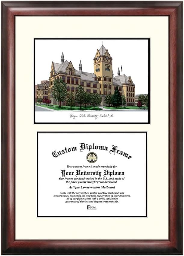 Campus Images MI983V Wayne State University Scholar Diploma Frame, 8' x 10'