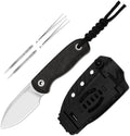 Kizer Drop Bear Fixed Blade Knife, 2.57' M390 Satin Blade EDC Camping Knife with Black Carbon Fiber Handle & Built-in Tools, Outdoor Small Hunting Survival Knives with Kydex Sheath, 1094A3