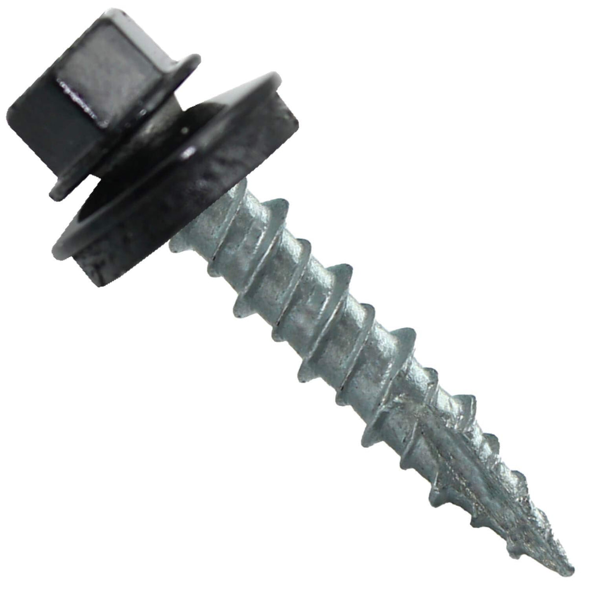 10 x 1 Black Metal Roofing Screws - Hex Washer Head- Self-Starting/Tapping - EPDM Washer. 10 X 250 Bags - 2,500 Screws