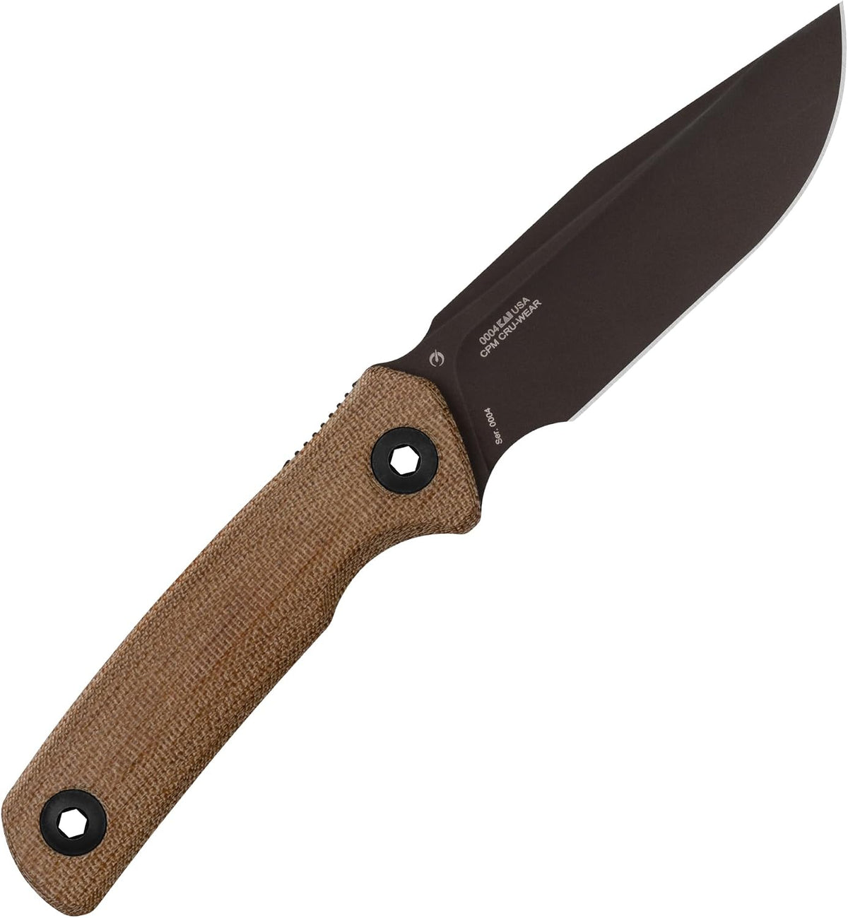 Zero Tolerance 0004, ZT Original Design, Full Tang Fixed Blade Knife, Made in the USA, CPM Cru-Wear, Leather Sheath