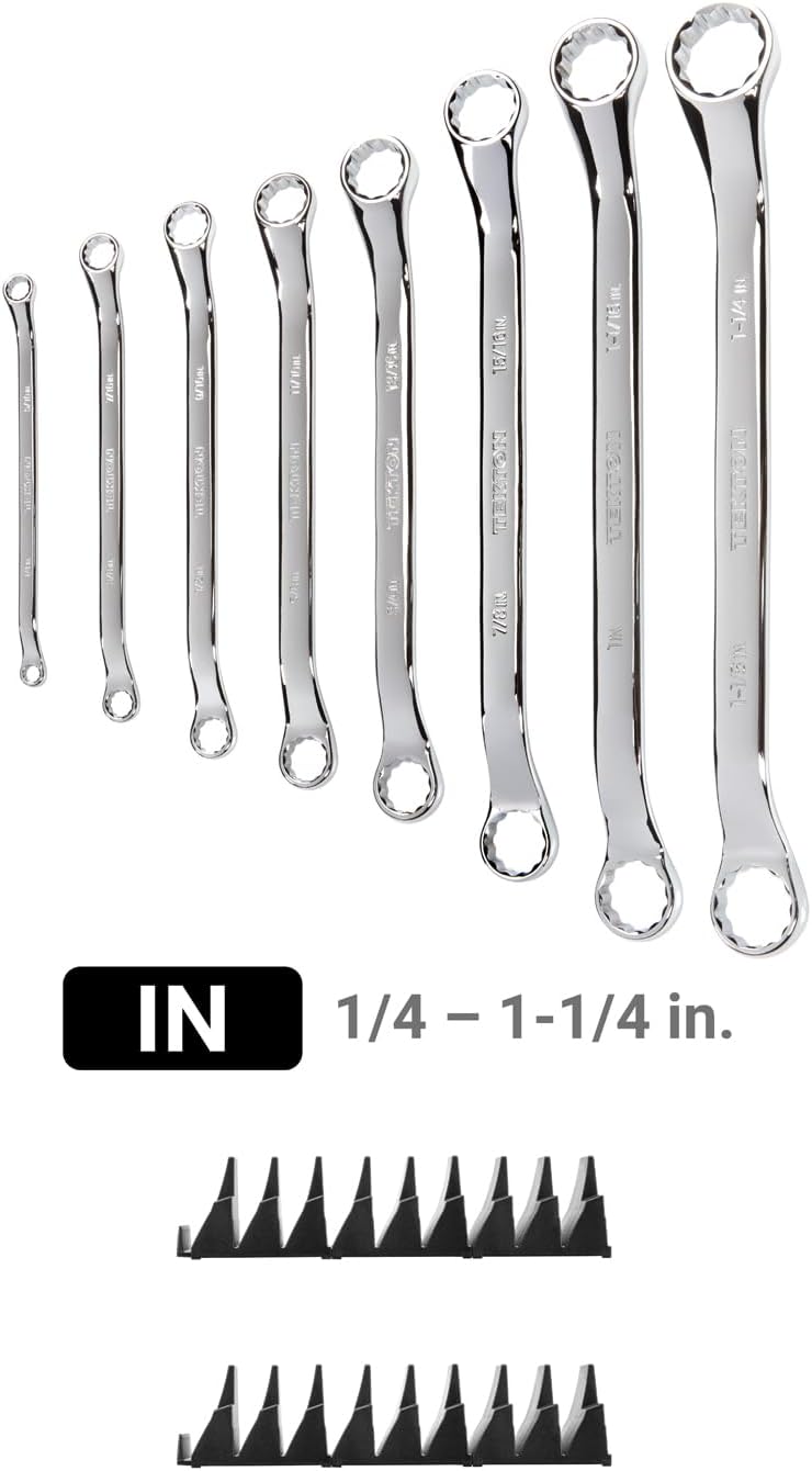 TEKTON 45-Degree Offset Box End Wrench Set with Modular Organizers, 8-Piece (1/4-1-1/4 in.) | WBE95102
