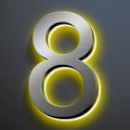 Modern Illuminated Home Address Number, Backlit LED Address Numbers For House, Stainless Steel Lighted Up House Numbers For Outside, Waterproof,20 Inch/500mm,S