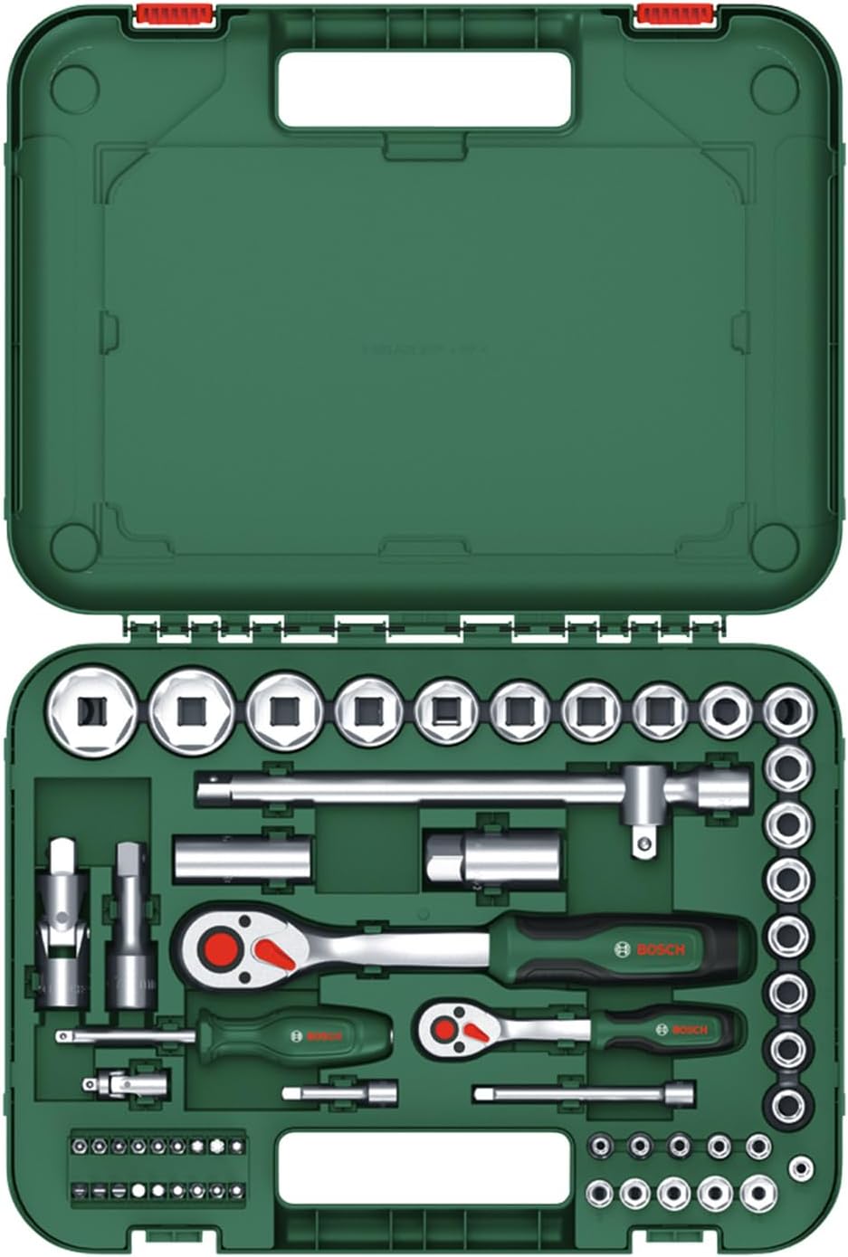Bosch 1/4' + 1/2' Ratchet Set 56-Piece