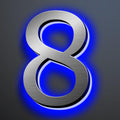 Illuminated Address Number 20 Inch, Backlit Illuminated LED House Number Enhanced Visibility, Modern Stainless Steel Lighted Address Signs, Brushed Silver, Blue Light,8