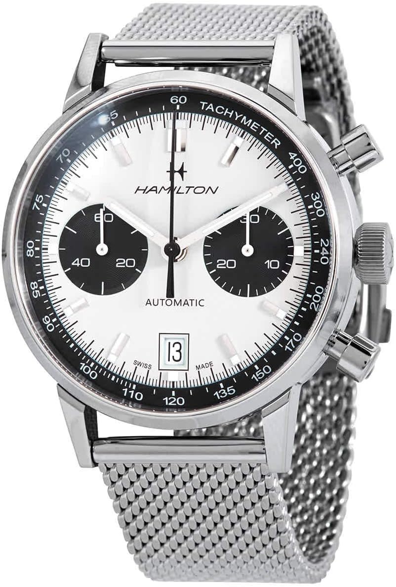 Hamilton American Classic Automatic Men's Watch, 40mm Stainless Steel Case, Swiss Made, White Dial Analog Wrist Watch for Men, 100m Waterproof, Sapphire Crystal, Stainless Steel Strap