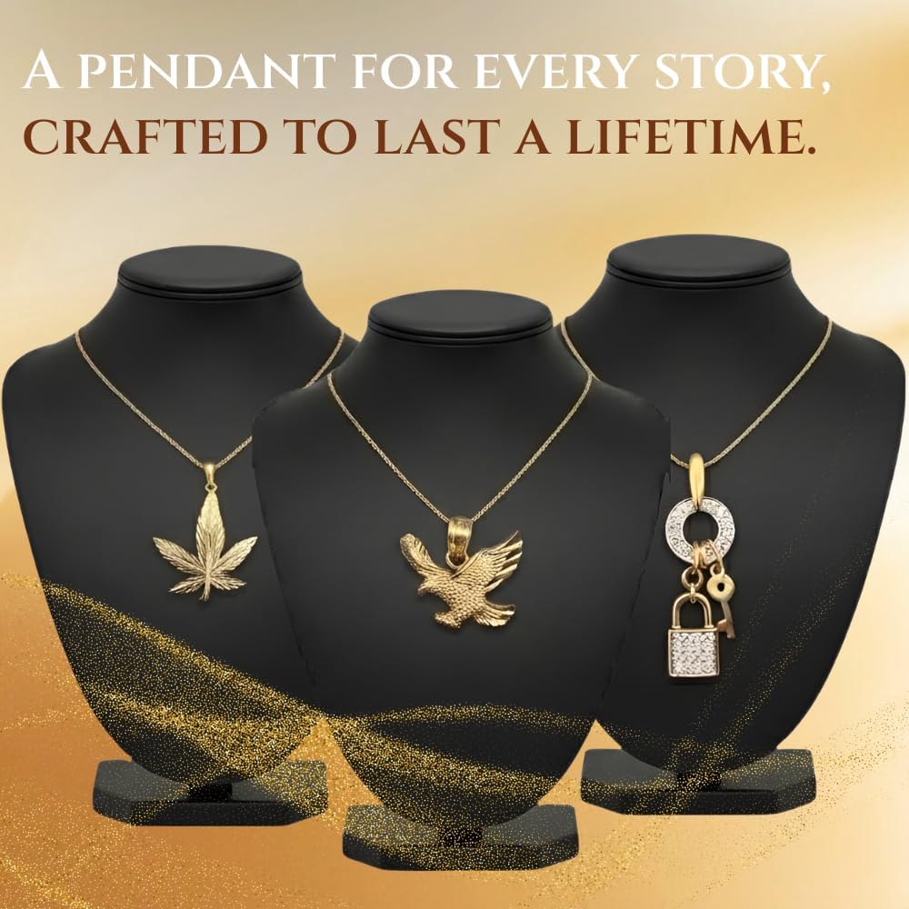 TGDJ 14k Yellow Gold Religious Saint Joseph Medal Pendant with 1.2mm Cable Chain Necklace