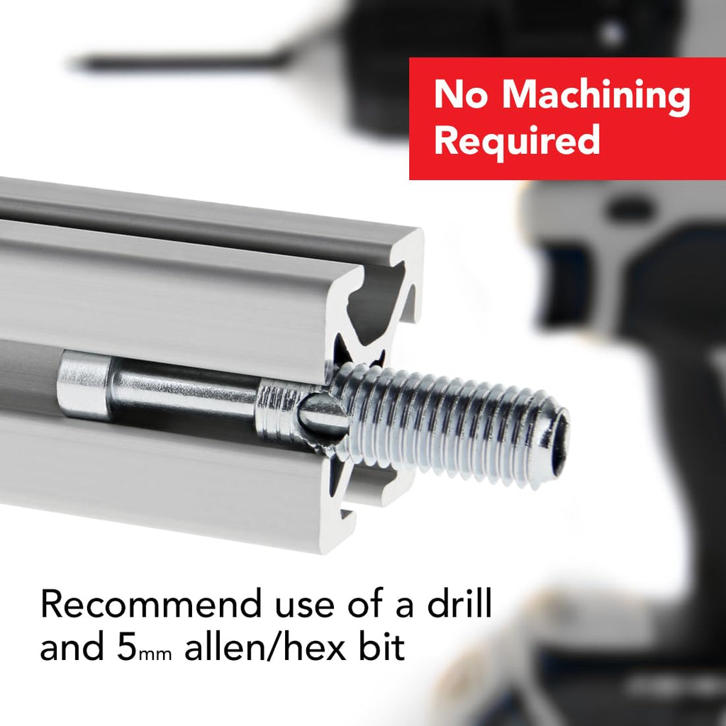 8020, 14200, 10 25 Series T-Matic Connector Internal Screw, Threaded Barrel, and T-Nut 80/20 Hardware HW (20)