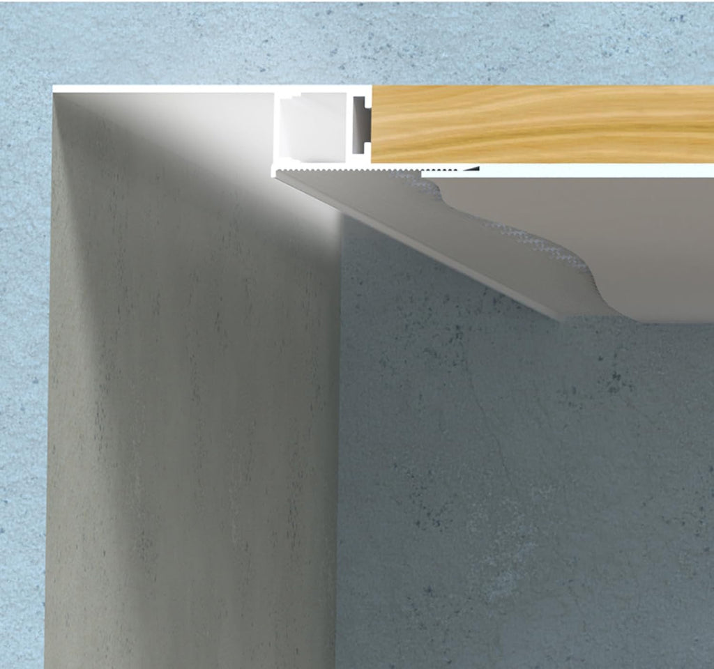 Besseto Plaster in LED Channel,4 x 2m White Drywall LED Strip Light Channel,Trimless Recessed Baseboard LED Aluminum Profile for 1/2 inch Thick Drywall Plaster Gypsum