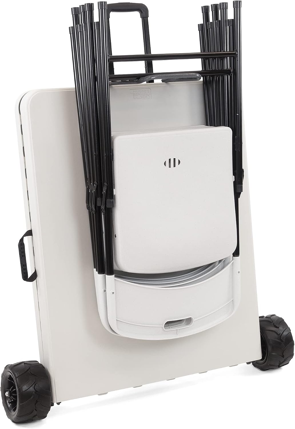 Creative Plastic Folding Chairs (4 Pack) - Portable Lightweight Folding Chairs for Indoor and Outdoor Steel Frame Used for Events, Party, Garden, Camping, Picnic, Tailgating (White)