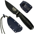 ESEE-3 Fixed Blade Knife with Sheath, 1095 Carbon Steel, Tactical Knife with 3D Contoured Handle, Made in USA, (Black Blade, Black G-10 3D Handle)