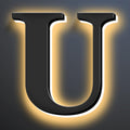 Backlit Illuminated LED Home Address Numbers 18 Inch, Modern Lighted Up Address Signs Make A Statement, Large Stainlesss Steels House Numbers With LED Lights,U