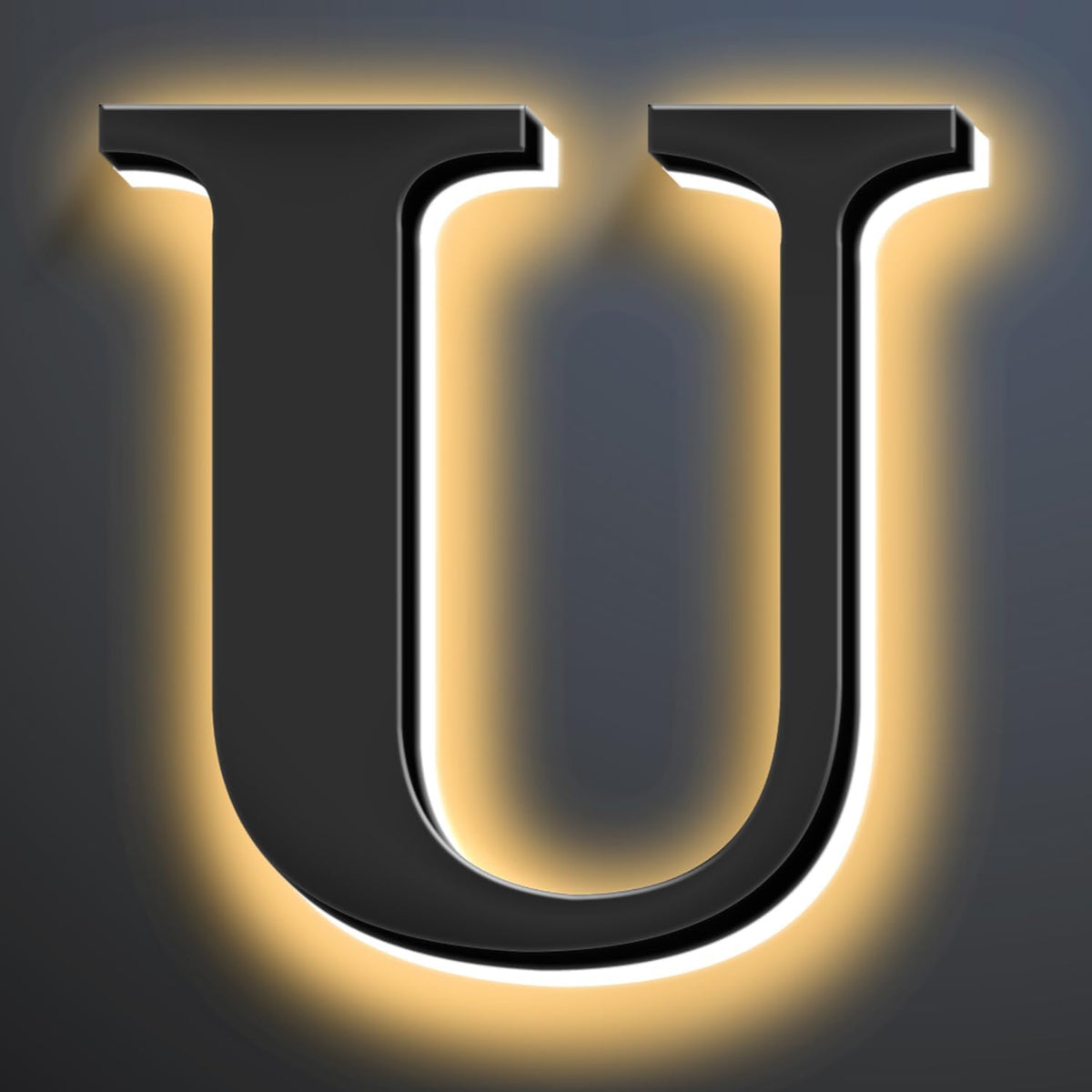 Backlit Illuminated LED Home Address Numbers 18 Inch, Modern Lighted Up Address Signs Make A Statement, Large Stainlesss Steels House Numbers With LED Lights,U