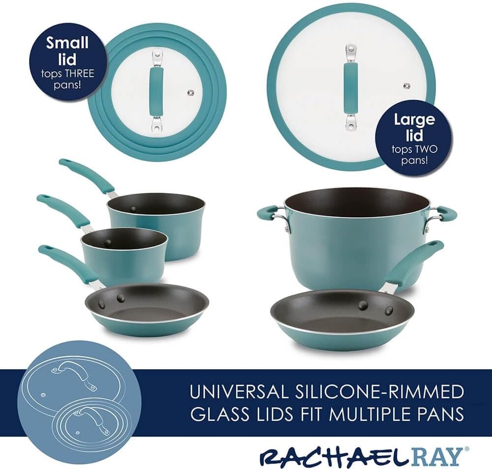 Rachael Ray 14747 11-Piece Nonstick Cookware Set - Blue