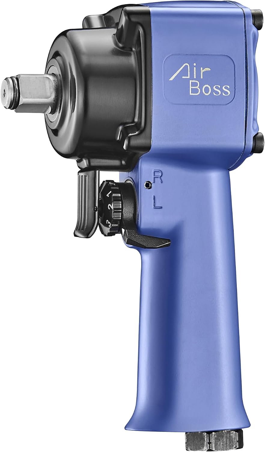 Airboss AW-100T 1/2-Inch Stubby Air Impact Wrench, 700 ft-lbs Breakaway Torque, Twin Hammer, Magnesium Alloy, High Torque Compact Lightweight Pneumatic Tool for Auto Shop Tire Service