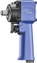 Airboss AW-100T 1/2-Inch Stubby Air Impact Wrench, 700 ft-lbs Breakaway Torque, Twin Hammer, Magnesium Alloy, High Torque Compact Lightweight Pneumatic Tool for Auto Shop Tire Service