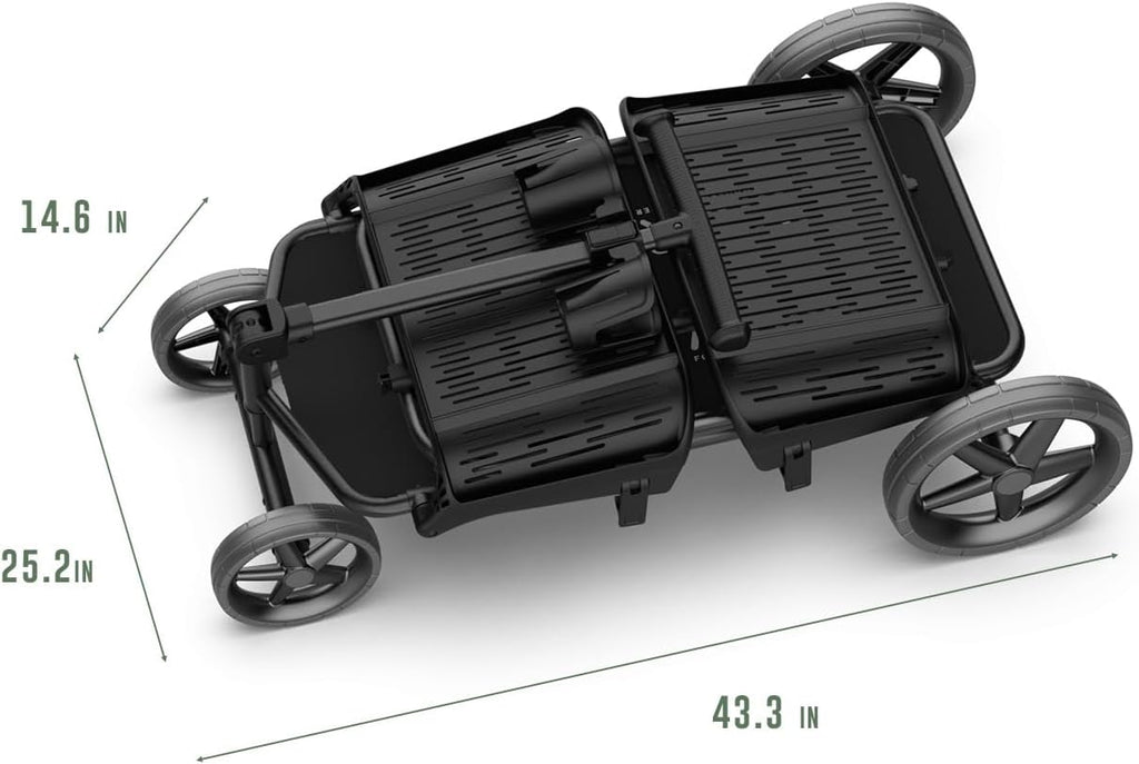 Go Anywhere 400lbs Large Capacity Collapsible Wagon Cart,Folding Utility Heavy Duty,All Terrain Big Wheels for Garden Camping Sports Outdoor Shopping, Black